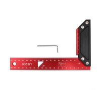Aluminium Alloy Angle Measuring Ruler and Carpenter Square, Double-Sided 45/90 Degree L-Shape Framing Tool for Precise Drawing and Layout Work in Woodworking(200mm)