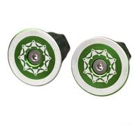 Aluminium Alloy Bar End, for 22-24mm Handlebars, Bicycle Handlebar End with Rubber Insert, for Mountain Road Bike Commuting, MTB Handlebar End 22mm(Green)