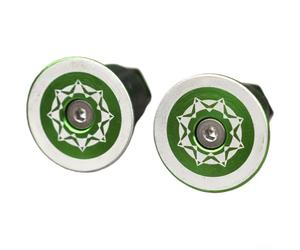 Aluminium Alloy Bar End, for 22-24mm Handlebars, Bicycle Handlebar End with Rubber Insert, for Mountain Road Bike Commuting, MTB Handlebar End 22mm(Green)