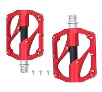 Aluminium Alloy Bearing Pedal, Widened High Speed Mountain Bike Pedals Red, 11cm Surface, Lightweight Durable - Anti - Slip Design, CNC Processed, Easy Installation for Cycling (Red)