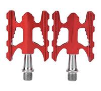 Aluminium Alloy Bicycle Bearing Pedal, Replacement for Folding Bike, Mountain and Road Bikes - Durable Construction, Non - Slip Grip, Energy - Saving Design (Red)