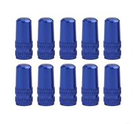 Aluminium Alloy Bicycle Valve for French for presta Valves - Anti-Rust Dust Covers with Knurled Grip - Silver Red Blue Black - 10 Pack Bike Accessories(Blue 1)