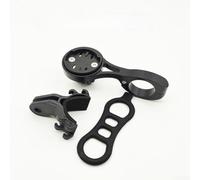 Aluminium Alloy Bike Computer Mount for 22.2mm Handlebar, Compatible with Garmin/Wahoo/Bryton/Cateye, Includes Light Holder and Rubber Band, Black(A)