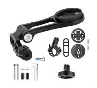 Aluminium Alloy Bike Computer Mount With Light St& & Camera Extension, For Garmin For Bryton For Cateye, Front Stem Holder Bracket With M5 Screws, Black(A Kit)
