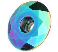 Aluminium Alloy Bike Headset Top Cap,Bicycless Rainbow Color Golden Al Alloy with Bolt Mountain Bike Headset Stem Cover Bicycless Modification Accessories (Colorful top cover with screws)
