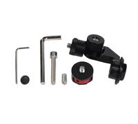 Aluminium Alloy Bike Stem Top Cap Mount for Action Camera, M6*P1*L40mm Headset Cap Screw Holder, Compatible with 28.6mm Fork Steerer Tube, Black(A adapter kit)