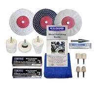 Aluminium Alloy Brass Metal Polishing Kit Fits Drill 14pc - 3" x 1/2" Pro-Max