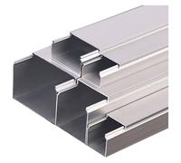 Aluminium Alloy Cable Trunking, 2 x 0.8m TV Cable Cover Raceway, Self Adhesive Wire Tidy Cover for Floor, Wall, Home and Office, Silver(40x25x0.8mm)