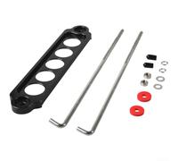 Aluminium Alloy Car Bracket 5 Hole Mount for Cars Trucks Trailers - Secure Anti-Shake Fixation Plate Black Red 24.4x9.8cm(Black)