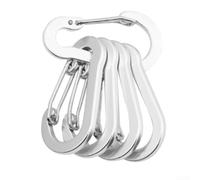 Aluminium Alloy Carabiner Clips 50mm 5-Pack Lightweight
