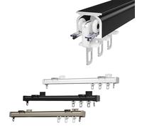 Aluminium Alloy Ceiling Track For Curtains, Hospital Ceiling Track For Curtains, Curtain Rail With Mute Rollers, Easy Install(Black,260cm)