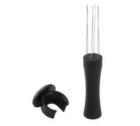 Aluminium Alloy Coffee Distribution Needle Tamper with WallMounted Holder for Even Grounds Levelling - Black, 12.7cm