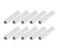 Aluminium Alloy Column, Round Spacer M4 x 0.7 mm Internal Thread Fixings Pack of 10 for Structural Support for Workpiece Fixation (Length 40 mm)
