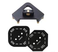 Aluminium Alloy Corner Radius Template Jig Set R15-R30 For T15-For for Woodworking Router Trimming Fillet Locator and Roundover Guide Tool(Fillet Template and 1 X Bevel Template)