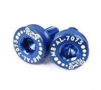 Aluminium Alloy Crank Bolts M8 Thread, 2-Pack Square | Fixings, Lightweight High Strength Dust Protection for Most Road Mountain Bikes Black Red Gold Blue