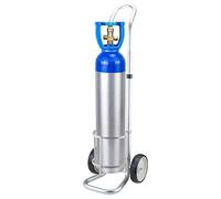 Aluminium Alloy Cylinder Tank Holder,Portable Rolling Cylinder Cart Carrier for Oxygen Tanks,Home and Medical Oxygen Transport(14.6cm (6 1/2in))