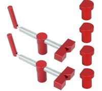 Aluminium Alloy Desk Clamp for Woodworking with Quick Adjust Screw Rod, Fits 34 mm Holes on Workbench, Secure Locking for Routing Cutting Sanding DIY Projects, Portable Silver/Red(C)