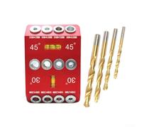Aluminium Alloy Drill Hole Guide Jig with 30° 45° 90° Angles Plus 3/16 1/4 5/16 3/8 Inch Holes for Angled Or Straight Cable Railing and Woodworking Projects（D）