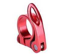Aluminium Alloy Durable 34.9MM Mountain Bike Quick Release Seatpost Clip Road Bicycle Tube Fixed Clamp Cycling Sports Accessory (Red)