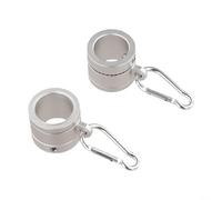 Aluminium Alloy Flag Pole Rings 360° Rotating for 0.75-1 Inch Diameter Flagpole, Anti-Wrap Stainless Steel Halyard Snaps with Hooks, Outdoor Garden Yard Decor Accessories, Metallic Finish, 2 Pack
