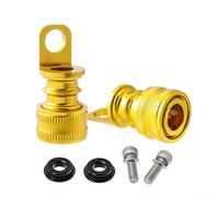 Aluminium Alloy Foldable Bicycle Pedal Quick Release Kit, M10 Bracket with 3 Installation Methods, Compatible with Standard 10mm & M5 Holes for Cycling(Couple of Gold)