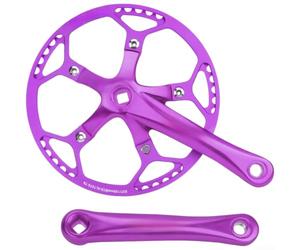 Aluminium Alloy Folding Bike Crankset, 130BCD Square | Oxide Coating for SRAM for dahon Systems, Red Finish with 45T 47T 53T Gear Options for Urban Commuting