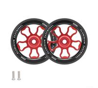Aluminium Alloy Folding Bike Easy Wheel 70mm With Built-in Bearing For Brompton For 3sixty Smooth Rolling Replacement Part Rubber Face Lightweight Design(red)