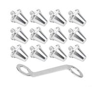 Aluminium Alloy Football Boot Studs 5mm Thread Spikes Non Slip Traction Pins for Rugby Cleats Soft Ground Metal Screw In Studs with Wrench Included(15mm)