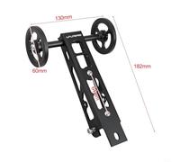 Aluminium Alloy For Easy Wheel Holder for Birdy 1/2/3 Series Folding For Bike Rear Rack, Smooth Silent Rolling Bracket Compatible with RHINE and For Ezwheel, Lightweight Sturdy Cycling(black)