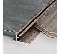 Aluminium Alloy I-Shaped Edging Strip, 3 Pieces of 0.9m I-Shaped Waistline Edging Strip for Metal Edging Strip Carbon Crystal Board Flat Seam Edging Strip(Matte Coffee,18.5mm*0.9m)