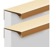 Aluminium Alloy Invisible Handle Cupboard Handles Kitchen Furniture Sliding Door Handle Concealed Pull Finger Edge Pull Knob Cabinet Handle Drawer Handles 2 Piece (Brushed Gold,Length 120mm)