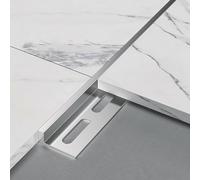 Aluminium Alloy L-Shaped Edging Strip, 3 Pieces of 0.9m Pressure Strips for Wood Flooring Edging, Right-Angle Edging, Floor Tile 7-Shaped partition Decorative Strip(Silver,12MM*0.9M)