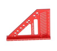 Aluminium Alloy Mini Square, Precision Engraved Scale Lightweight Machinist Square for Woodworking and Carpentry, 90 Degree Right Angle Ruler with Positioning Pin, Red