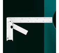 Aluminium Alloy Multi-Function Corner Ruler CJ-5030, 90 Degree Angle Measuring Tool for Construction Woodworking, Precise Scale Layout Gauge, Silver(12inch/300mm)