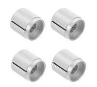 Aluminium Alloy Potentiometer 4pcs Volume Control Knob for Bass Guitar | Flat Top Design, 6mm 1/4 Inch Shaft Fit, Silver Finish for Recording Musicians and DIY Modders