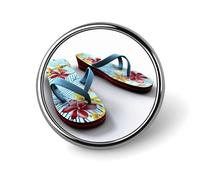 Aluminium Alloy Round Badge Brooch Pins for Men Flip Flops Brooches Elegant Pin for Women Fashion Button Badges Brooch Badge for Hats Jackets Shirts