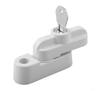 Aluminium Alloy Sash Lock Window Restrictor with Key for UPVC Doors, Anti-Levering Security to Prevent Burglary, Easy Install(White)