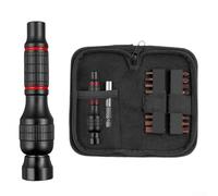 Aluminium Alloy Screwdriver Handle 1/4 Inch Hex Driver with 6.35mm Socket, Non-Slip Grip, Multi Bit Screwdriver Set Including for Torx, Hex, Cross, Slotted Bits(Type d)