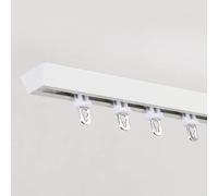 Aluminium Alloy Single Track, Ultra-thin V-shaped Curtain Track, Ceiling Curtain Track, Hidden Installation, Silence Track For Office, Home,Room Divider, Customized Lengthfor (Color : White, Size :