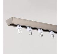 Aluminium Alloy Single Track, Ultra-thin V-shaped Curtain Track, Ceiling Curtain Track, Hidden Installation, Silence Track For Office, Home,Room Divider, Customized Lengthfor (Color : Champagne, Siz