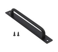 Aluminium Alloy Sliding Door Handle with Brushed Finish for Interior or Exterior Barn Doors, Glass, Wood, Aluminum, Closet, Garden Fence, Pull Push Design, Black, Silver, (black)