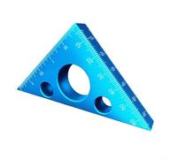 Aluminium Alloy Square Ruler 45 Degree Woodworking Gauge Carpentry Marking Triangle Tool DIY Joinery Layout Angle Measuring Device(Blue)