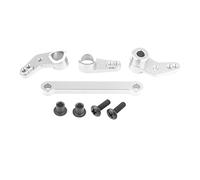 Aluminium Alloy Steering Servo Saver Complete for FS 53633/51805 / 51806, RC Steering Servo Saver Upgrade, Precision CNC Machined Durable Servo Saver with Anodized Surface, Compa (532007S silver)