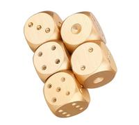 Aluminium Alloy Table Game Poker Dice Set 5pcs Premium Deluxe DND D&D Dice with Storage Box for Board Games Poker Monopoly Gold Silver Square Rectangle Options (Rectangle)