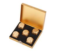 Aluminium Alloy Table Game Poker Dice Set 5pcs Premium Deluxe DND D&D Dice with Storage Box for Board Games Poker Monopoly Gold Silver Square Rectangle Options (Rectangle 5.9x5.9 Inches)