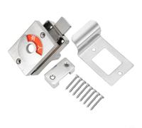Aluminium Alloy Toilet Door Lock with Red Green Occupied Indicator, Privacy Bolt Latch for Bathroom Cubicle, Office, Hospital, Airport Public Restroom Hardware - Silver