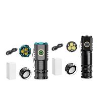 Aluminium Alloy Torch, High Powered Pocket Flashlight with Base Clip, Compact Long Shot Light for Outdoor Adventures and Emergencies