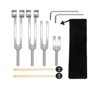 Aluminium Alloy Tuning Fork With Silicone Mallet, 128Hz Frequency, Sound Healing Tool Set, Suitable For Meditation And Therapy(Set 3)