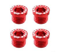 Aluminium Alloy V Brake Column Screw Cap M10X1.25 Thread For Mountain Bike Front Fork Dust Proof Decorative Cover Replacement Parts 4 Pack(Red)