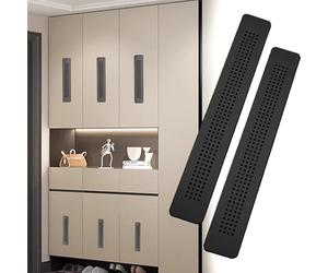 Aluminium Alloy Vent Cover for Cabinet & Ceiling Adjustable Air Grill Lid Detachable Ventilation Plate for Wardrobe & Shoes Double Size 32x255mm (1.3x10in)